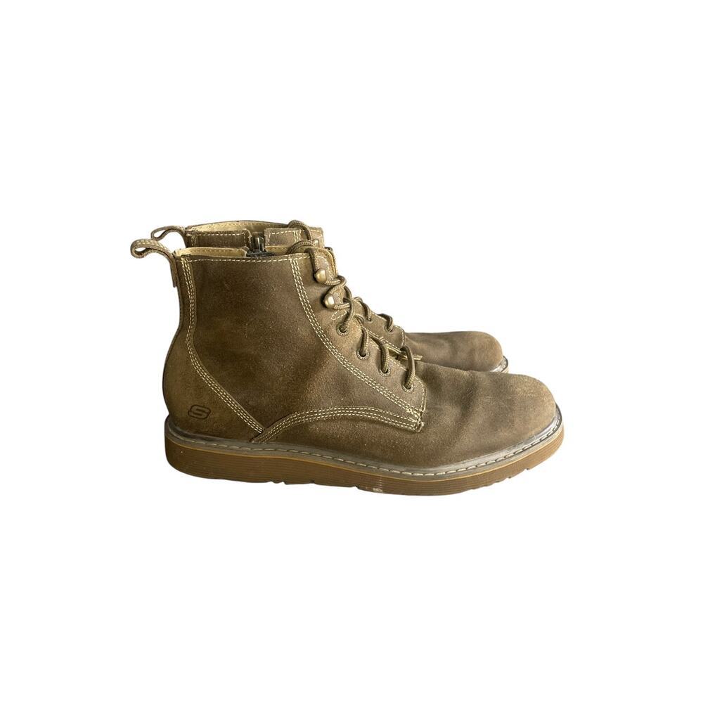 Skechers Men’s Beige Suede Lace Up Utility 6” Boots Size-11
